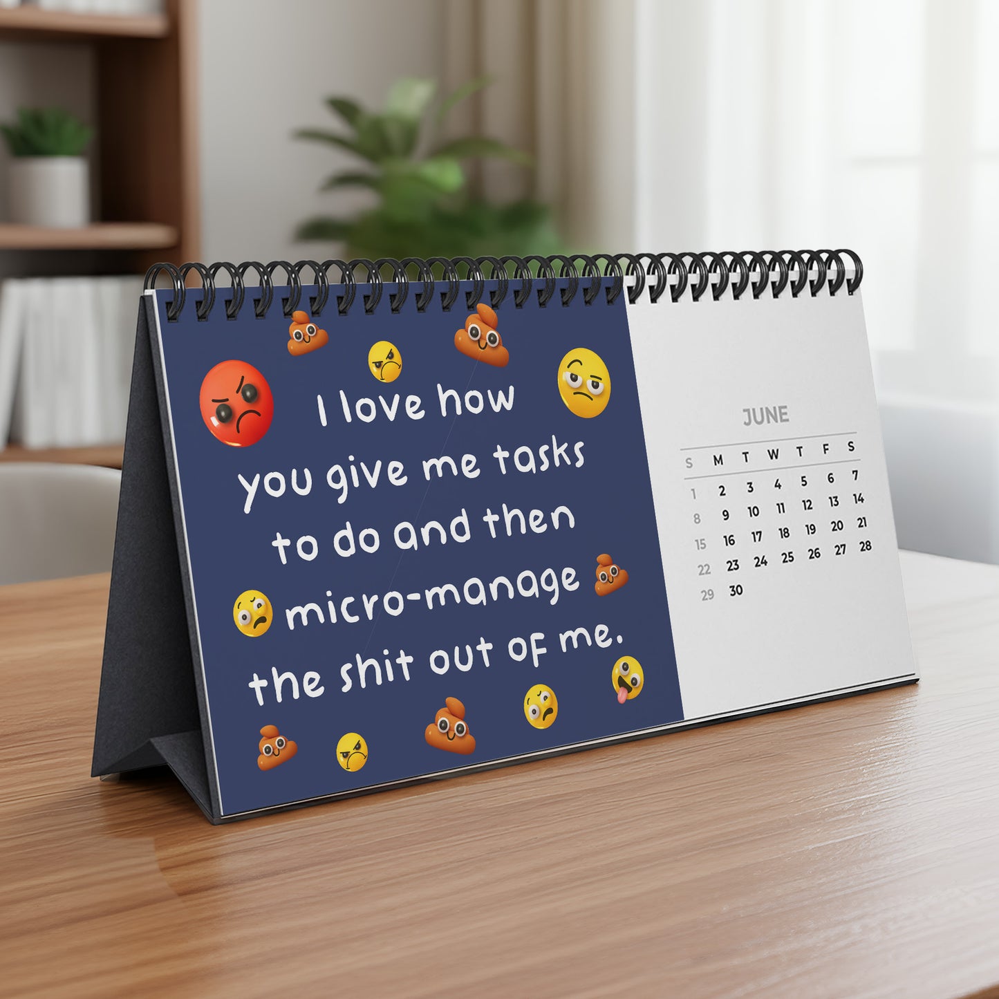 Funny Office Humor Gag White Elephant Gift For Coworkers, Boss, Men, & Women - Personalized Standing Desk Calendar 2026