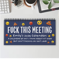 Funny Office Humor Gag White Elephant Gift For Coworkers, Boss, Men, & Women - Personalized Standing Desk Calendar 2026