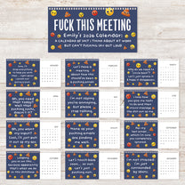 Funny Office Humor Gag White Elephant Gift For Coworkers, Boss, Men, & Women - Personalized Standing Desk Calendar 2026