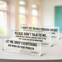 Funny Office Sign Desk Plate Gift For Coworker, Exchange Gift, White Elephant Gift - Personalized Name Plate