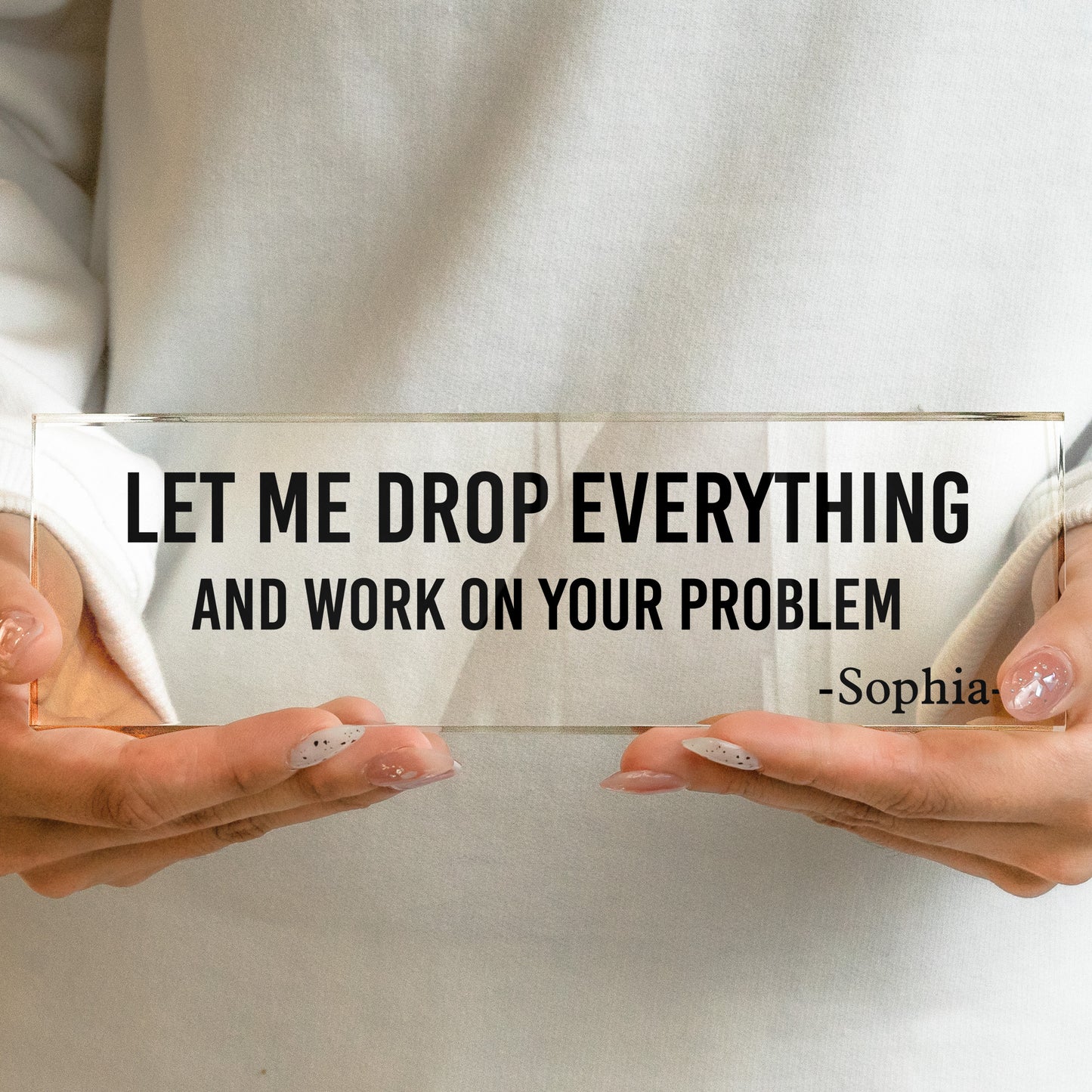 Funny Office Sign Desk Plate Gift For Coworker, Exchange Gift, White Elephant Gift - Personalized Name Plate