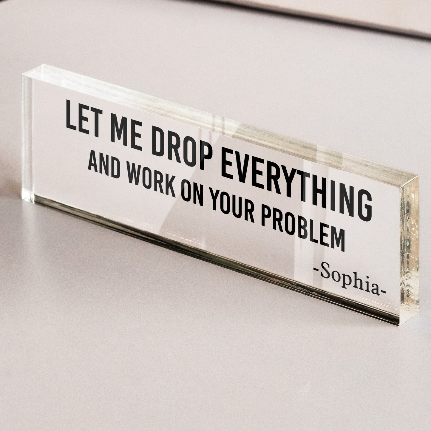 Funny Office Sign Desk Plate Gift For Coworker, Exchange Gift, White Elephant Gift - Personalized Name Plate