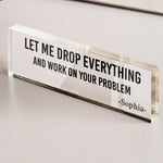 Funny Office Sign Desk Plate Gift For Coworker, Exchange Gift, White Elephant Gift - Personalized Name Plate