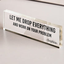 Funny Office Sign Desk Plate Gift For Coworker, Exchange Gift, White Elephant Gift - Personalized Name Plate