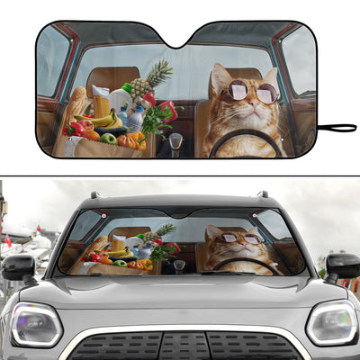 Funny Pet Driving - Personalized Photo Car Sun Shade