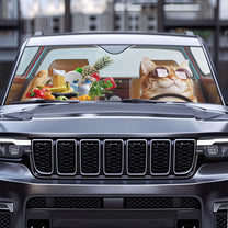 Funny Pet Driving - Personalized Photo Car Sun Shade