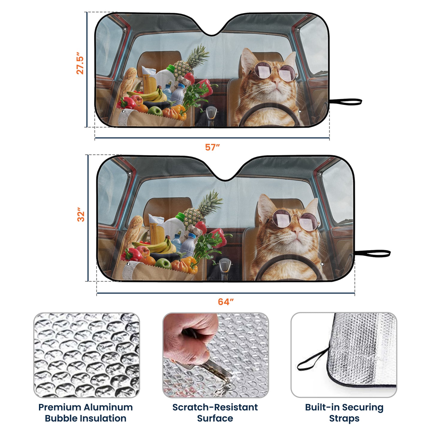 Funny Pet Driving - Personalized Photo Car Sun Shade