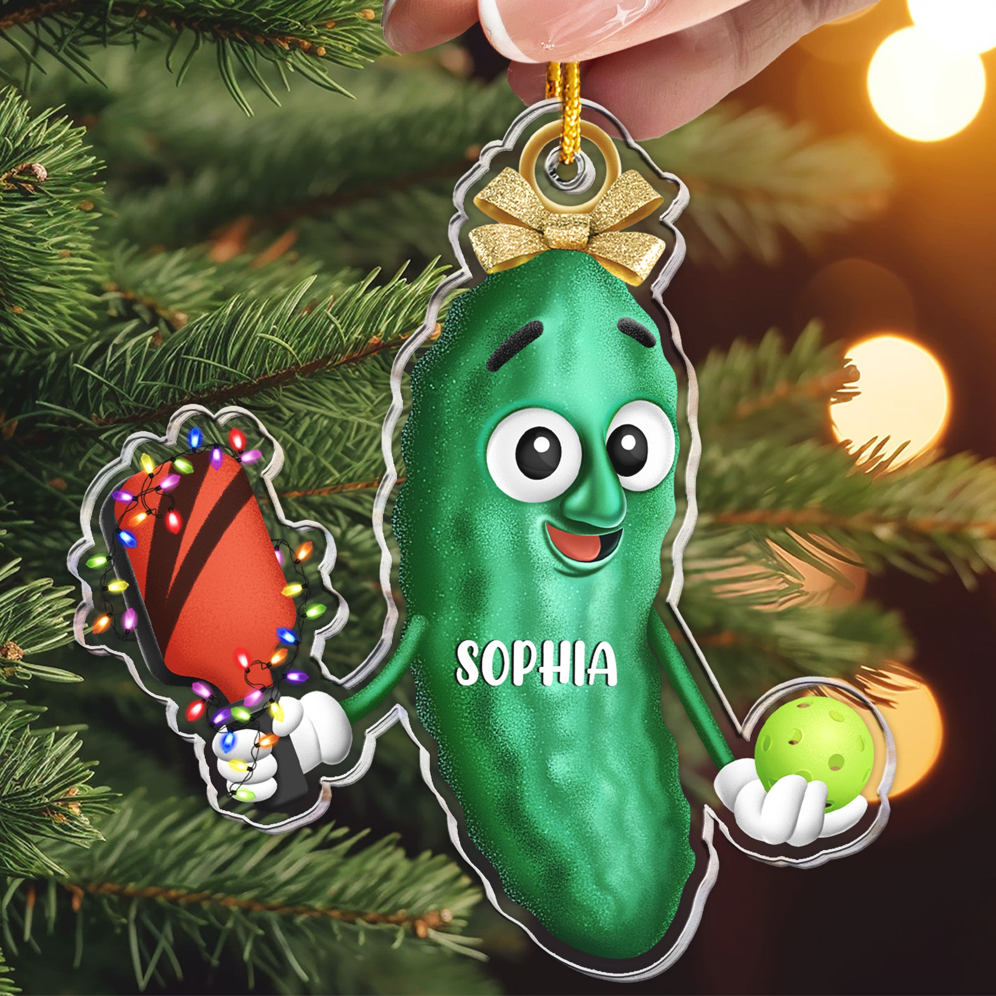 Funny Pickleball Ornament Custom Name - Personalized Acrylic Ornament