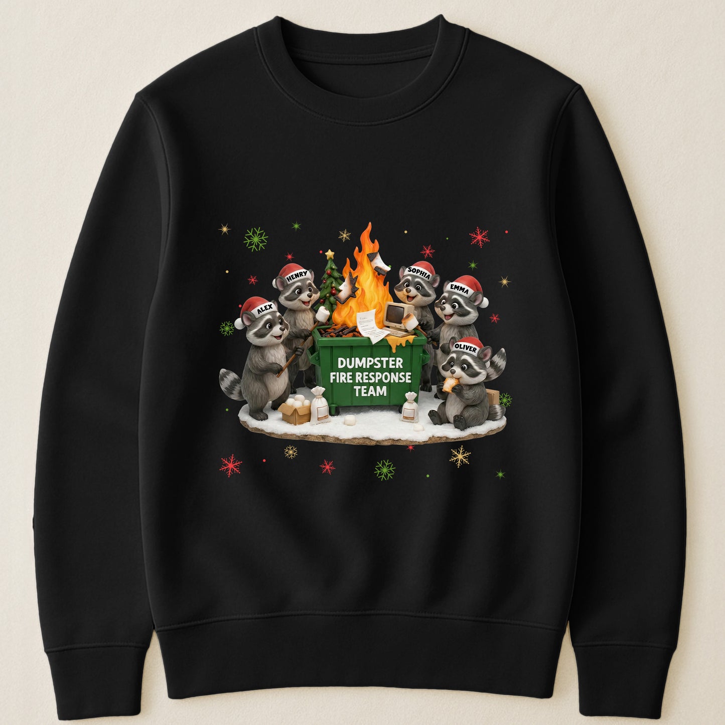 Funny Raccoon Dumpster On Fire Response Team Matching Shirt - Exchange Gift, White Elephant Gifts - Personalized Shirt