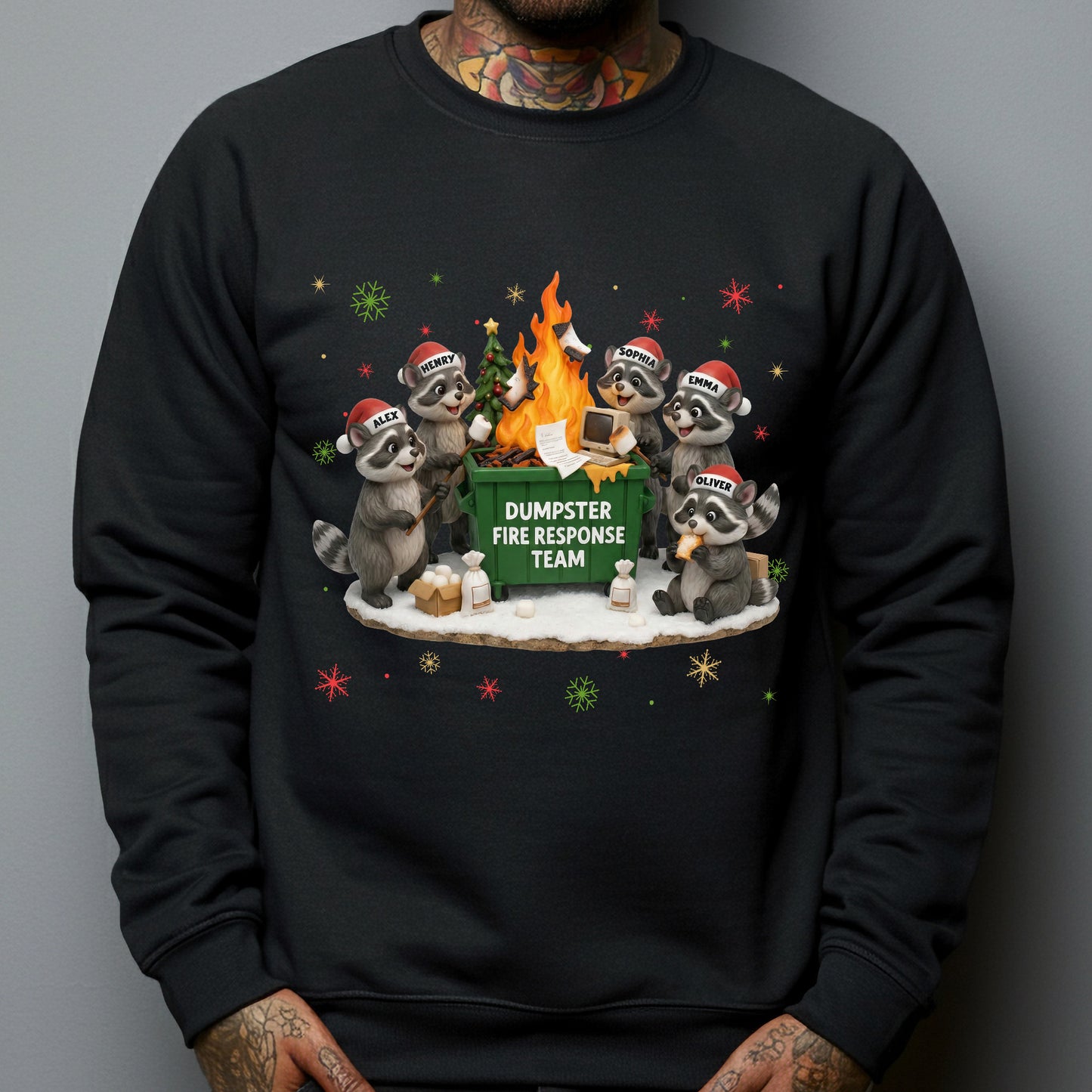 Funny Raccoon Dumpster On Fire Response Team Matching Shirt - Exchange Gift, White Elephant Gifts - Personalized Shirt