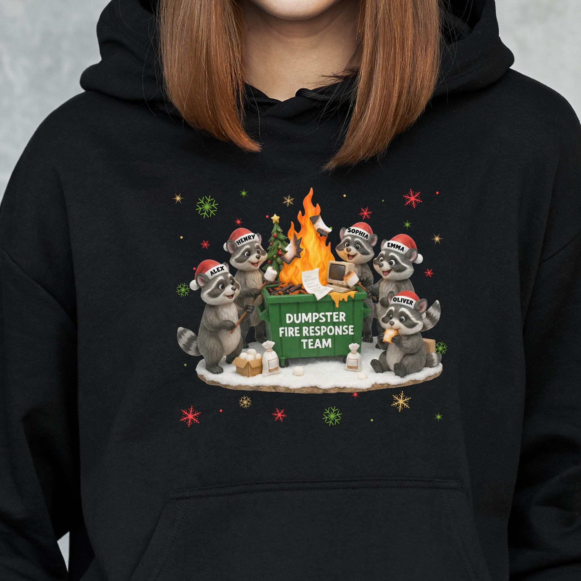Funny Raccoon Dumpster On Fire Response Team Matching Shirt - Exchange Gift, White Elephant Gifts - Personalized Shirt