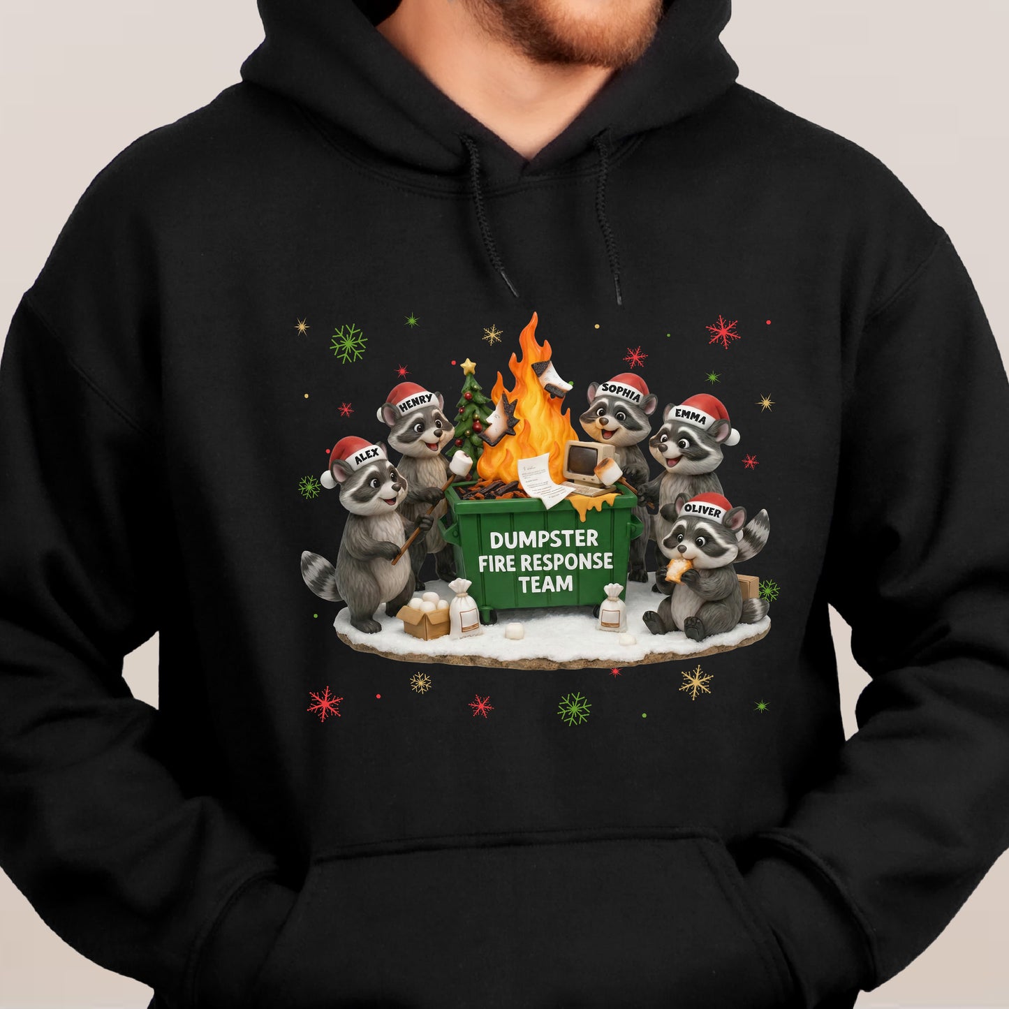 Funny Raccoon Dumpster On Fire Response Team Matching Shirt - Exchange Gift, White Elephant Gifts - Personalized Shirt
