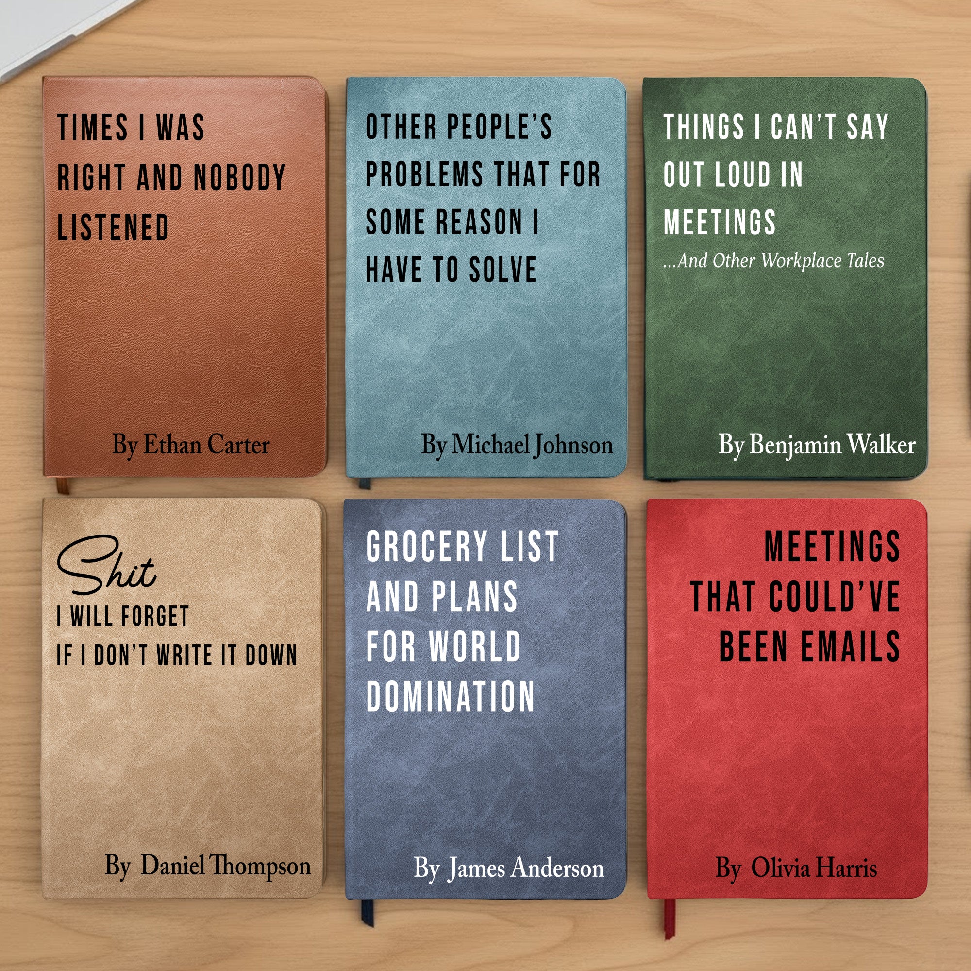 Funny Sarcastic Notebook - Coworker Gag Gifts, White Elephant, Exchange Gifts - Personalized Leather Journal