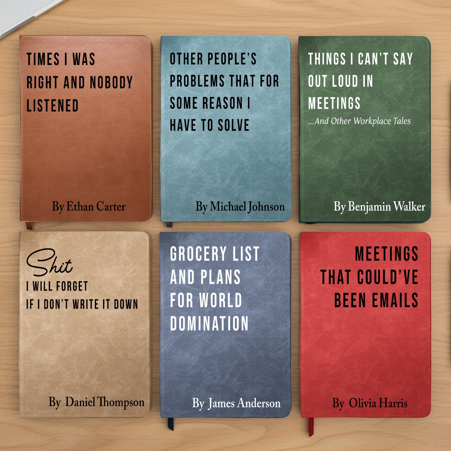 Funny Sarcastic Notebook - Coworker Gag Gifts, White Elephant, Exchange Gifts - Personalized Leather Journal