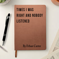 Funny Sarcastic Notebook - Coworker Gag Gifts, White Elephant, Exchange Gifts - Personalized Leather Journal