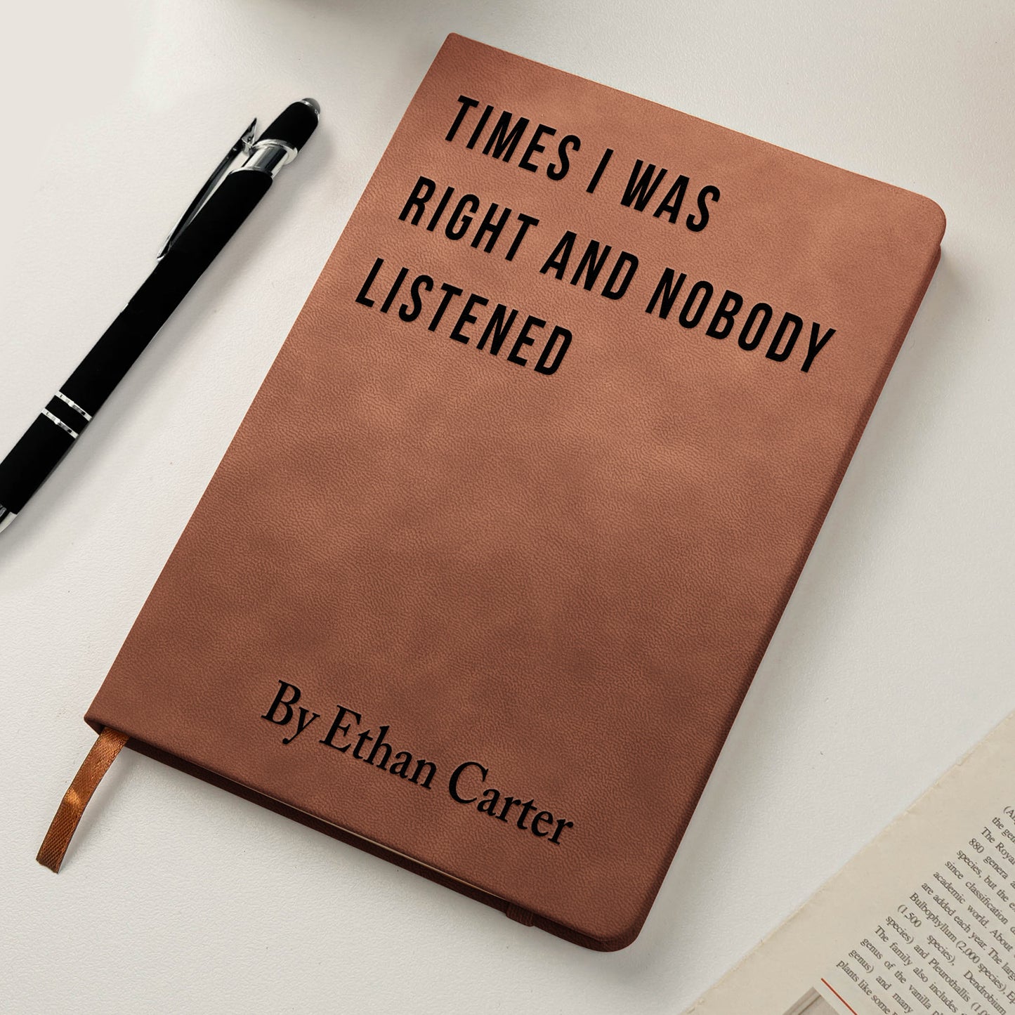 Funny Sarcastic Notebook - Coworker Gag Gifts, White Elephant, Exchange Gifts - Personalized Leather Journal