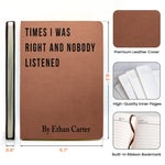 Funny Sarcastic Notebook - Coworker Gag Gifts, White Elephant, Exchange Gifts - Personalized Leather Journal
