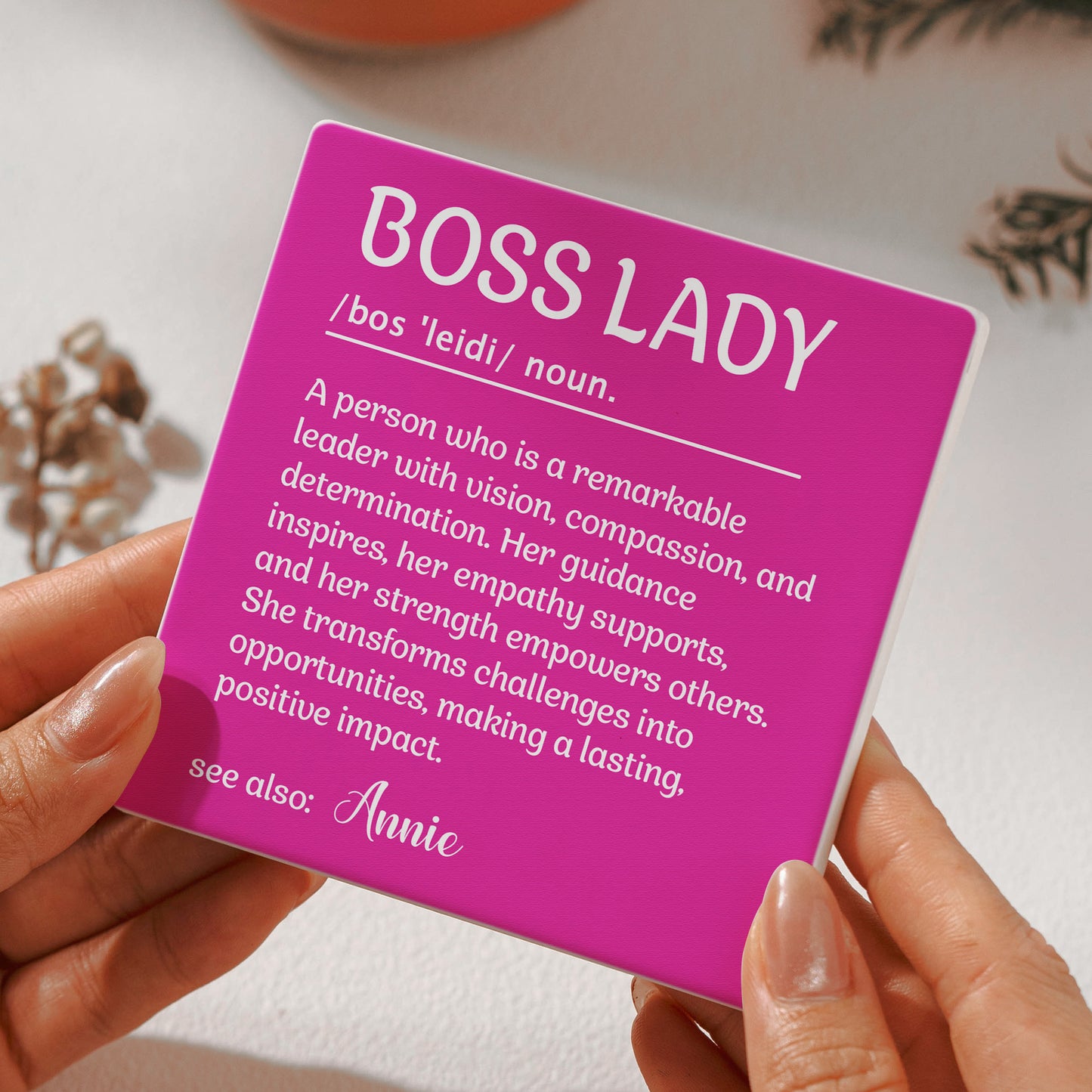 Funny Slate Coaster - Exchange Gifts, Gag Gift For Women, Men, Coworker, Boss - Personalized Ceramic Coaster