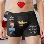 Funny Spicy Gifts For Him, Hot Genie - Personalized Photo Men's Boxer Briefs