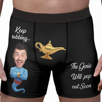 Funny Spicy Gifts For Him, Hot Genie - Personalized Photo Men's Boxer Briefs