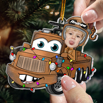 Funny Trash Truck Custom Face - Personalized Acrylic Photo Ornament