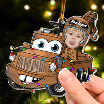 Funny Trash Truck Custom Face - Personalized Acrylic Photo Ornament