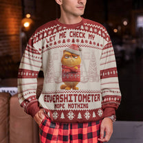 Funny Ugly Sweaters - Let Me Check My Giveashitometer - For Coworkers, Boss - Personalized Ugly Sweater