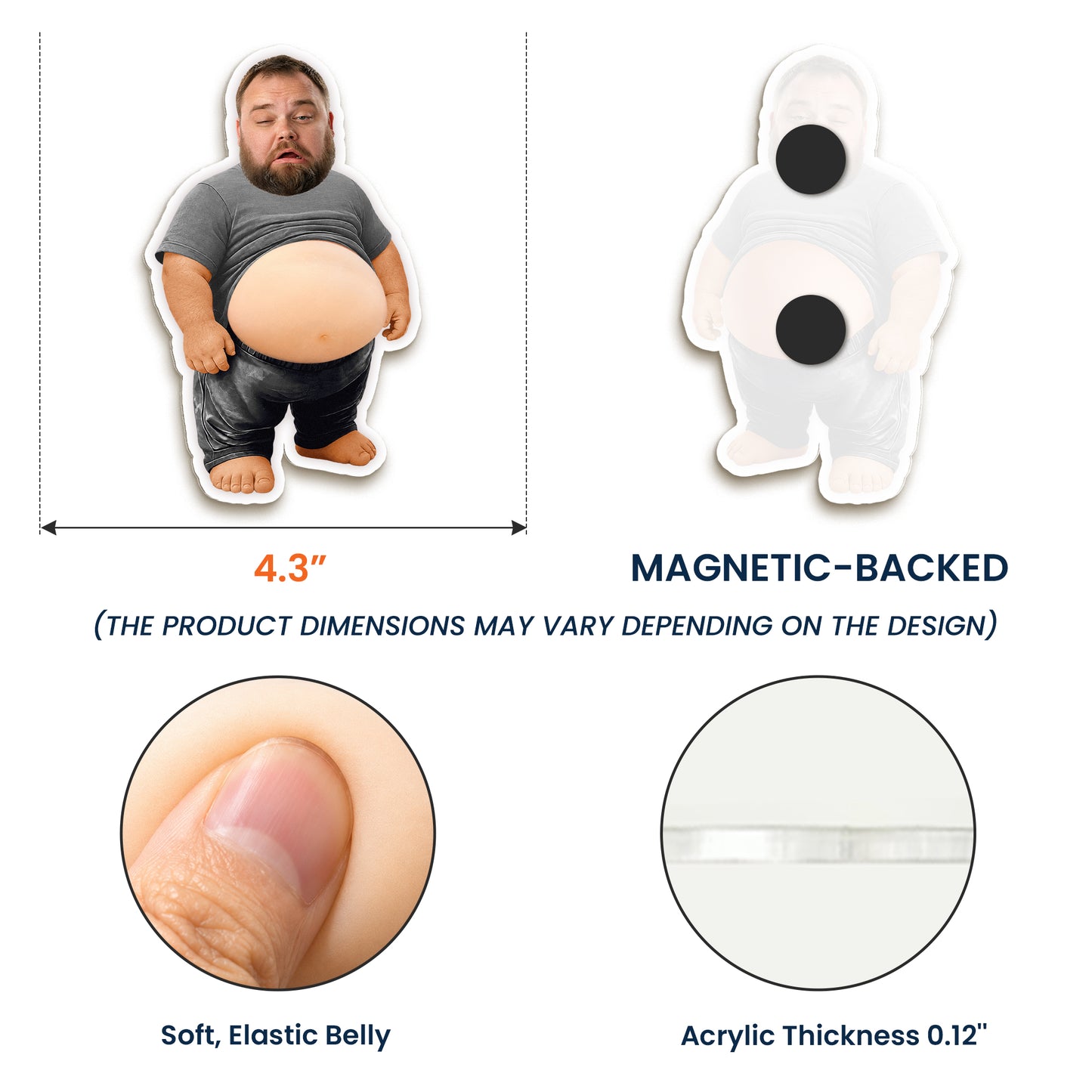 Funny Upload Face Gift For Dad Bod, Husband, Boss, Coworkers - Personalized Fridge Magnet
