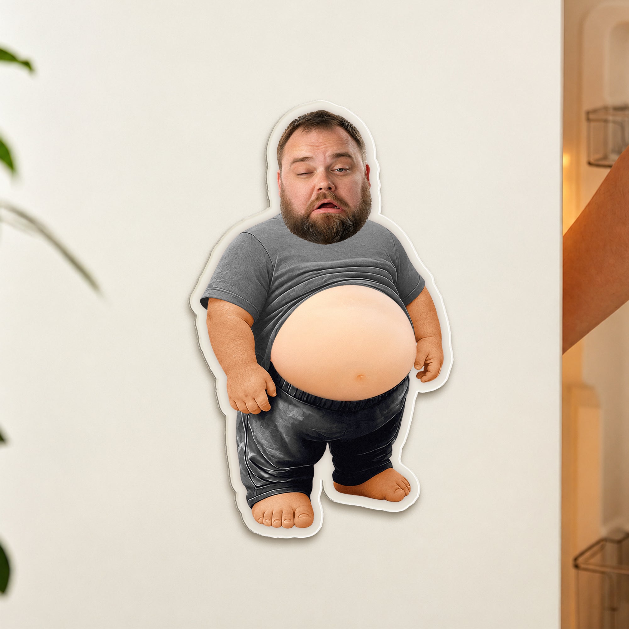 Funny Upload Face Gift For Dad Bod, Husband, Boss, Coworkers - Personalized Fridge Magnet