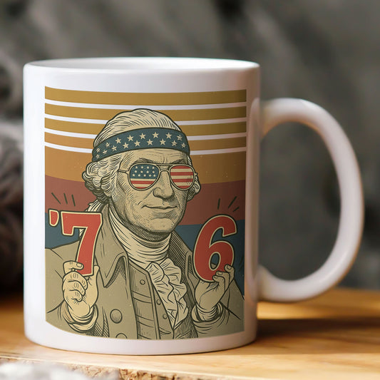 Funny Vintage Mug America 6-7 7-6 George Washington, For History Teacher, Student - Personalized Mug
