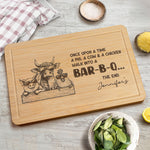 Funny Walk Into A Bar-B-Q - Personalized Engraved Wooden Cutting Board