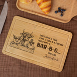 Funny Walk Into A Bar-B-Q - Personalized Engraved Wooden Cutting Board