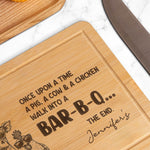 Funny Walk Into A Bar-B-Q - Personalized Engraved Wooden Cutting Board