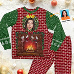 Funny Walking Fireplace - Personalized Photo Pajama Set