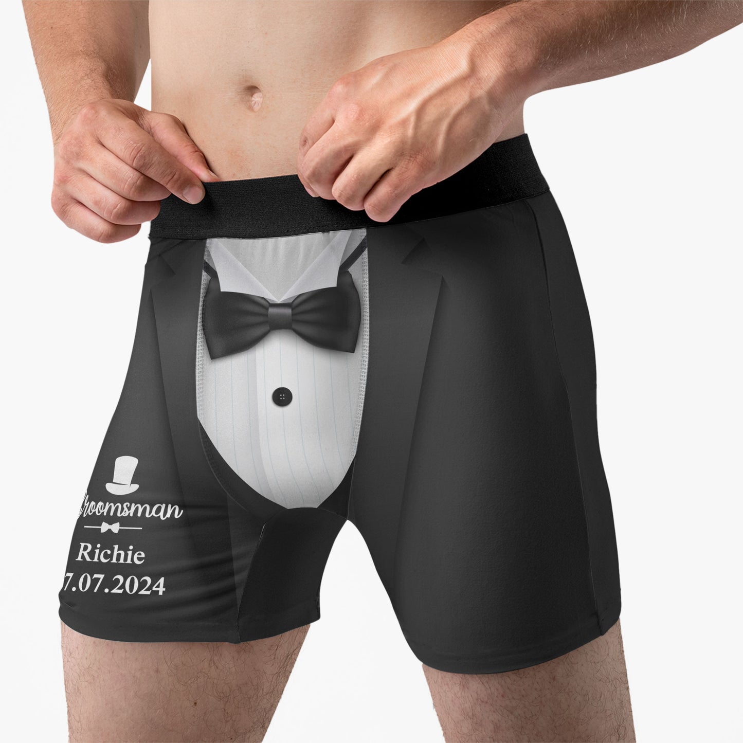 Funny Wedding Gift For Groom And Groomsmen - Personalized Men's Boxer Briefs