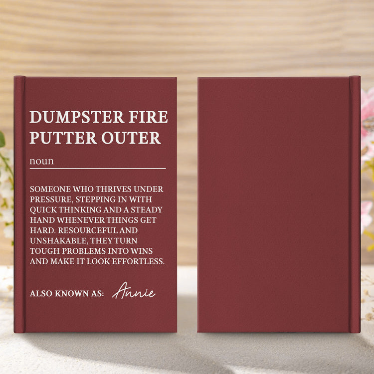 Funny-Bulk-Gifts-For-Coworker,-Boss,-Selfgift-Dumpster-Fire-Putter-Outer-Personalized-Journal-3