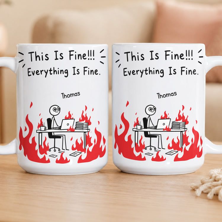 Funny-Bulk-Gifts-For-Coworker,-Boss,-Selfgift-This-Is-Fine!-Everything-Is-Fine-Personalized-Mug