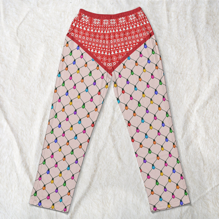 Funny-Christmas-Outfits,-Fishnet-Tights-Xmas-Personalized-Lounge-Pants-3