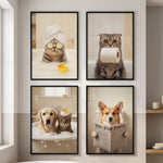 Funny-Dog-Cat-Bathroom-Wall-Art-Custom-Dog-Cat-Photo-Personalized-Poster-1