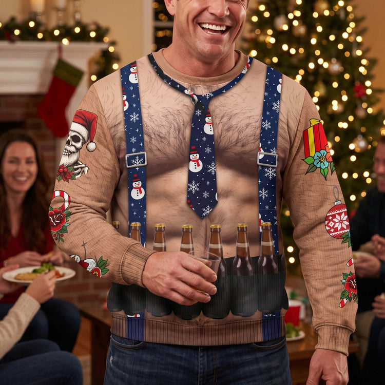 Funny-Drinks-Christmas-Sweatshirt,-3D-Muscle-Santa-Fake-Ugly-Xmas-Sweater,-Drinks-Belt-Holiday-Pullover-Personalized-Sweater-7