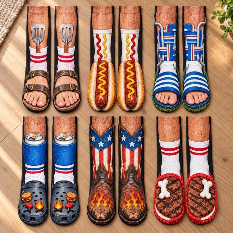 Funny-Gag-Gifts-For-Him,-Coworkers,-Family,-Kids-American-Vibe-Style-Bbq-Party-Personalized-Socks-1