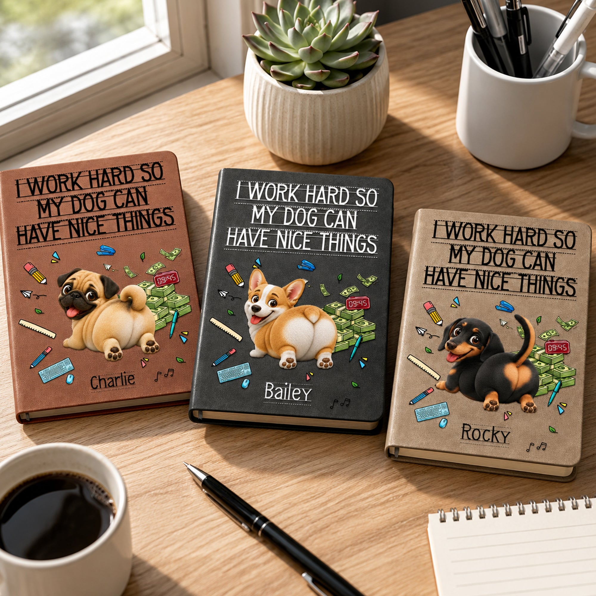 Funny-Gift-For-Dog-Lover-Coworkers-Working-Hard-For-Their-Dogs-Personalized-Journal-0