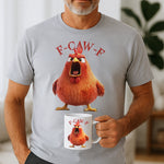 Funny Mug & Shirt - Humorous Crow F-Caw-F - For Coworkers, Friends - Custom Gift Set