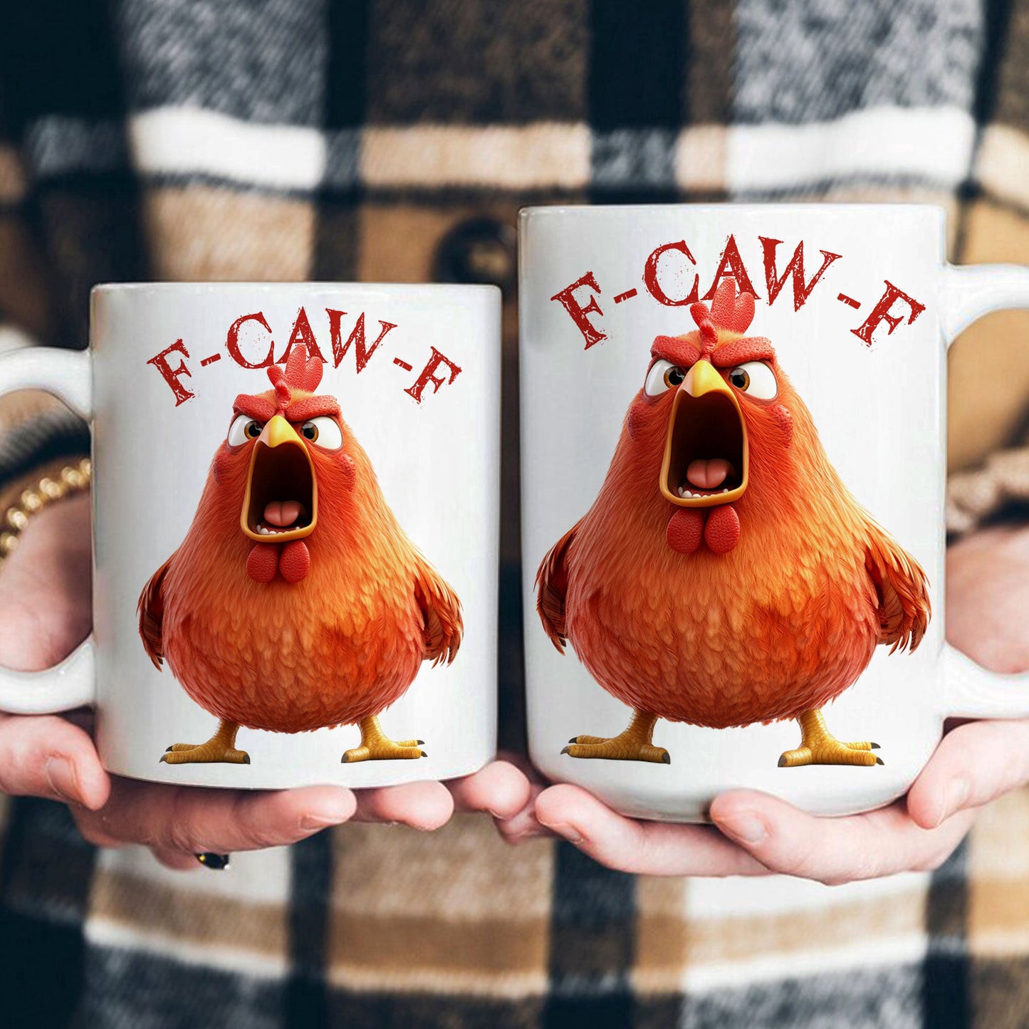 Funny Mug & Shirt - Humorous Crow F-Caw-F - For Coworkers, Friends - Custom Gift Set