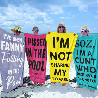 Funny & Naughty For Friends, Family For Vacation - Personalized Beach Towel