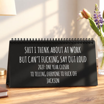 Funny Office Humor White Elephant Gag Gift Coworkers Sarcastic Desk Decor - Personalized Calendar