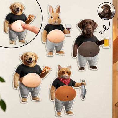 Funny Pet Squishy Belly Acrylic Magnet Gift For Pet Lovers - Personalized Magnet