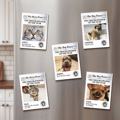 Funny Pet - The Trouble Maker Of The Year, For Dog Lovers, Cat Lovers - Personalized Magnet