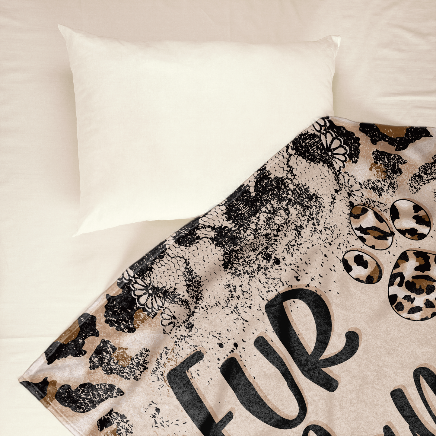 Fur Mama Leopard Patterned - Personalized Blanket - Mothers Day Gift For Dog Mom, Dog Mama