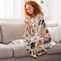 Fur Mama Leopard Patterned - Personalized Blanket - Mothers Day Gift For Dog Mom, Dog Mama